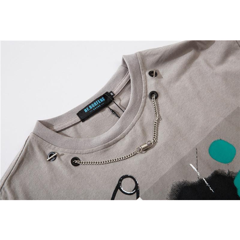 Áo Thun Cotton Ngắn Tay Dáng Rộng Thời Trang Retro Cá Tính Cho Nam Nữ