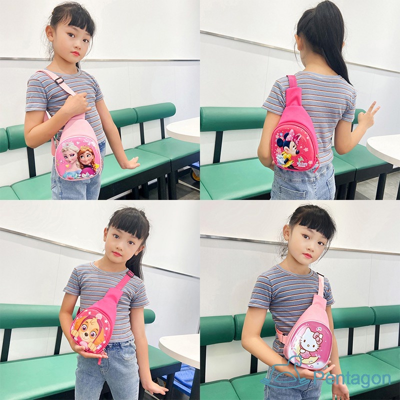 Túi Đeo Chéo Siêu Nhẹ In Họa Tiết Hoạt Hình Phong Cách Hàn Quốc Cho Bé