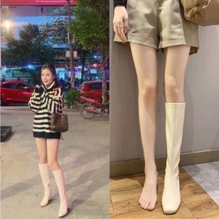 Boot đùi kéo khoá giữa full box