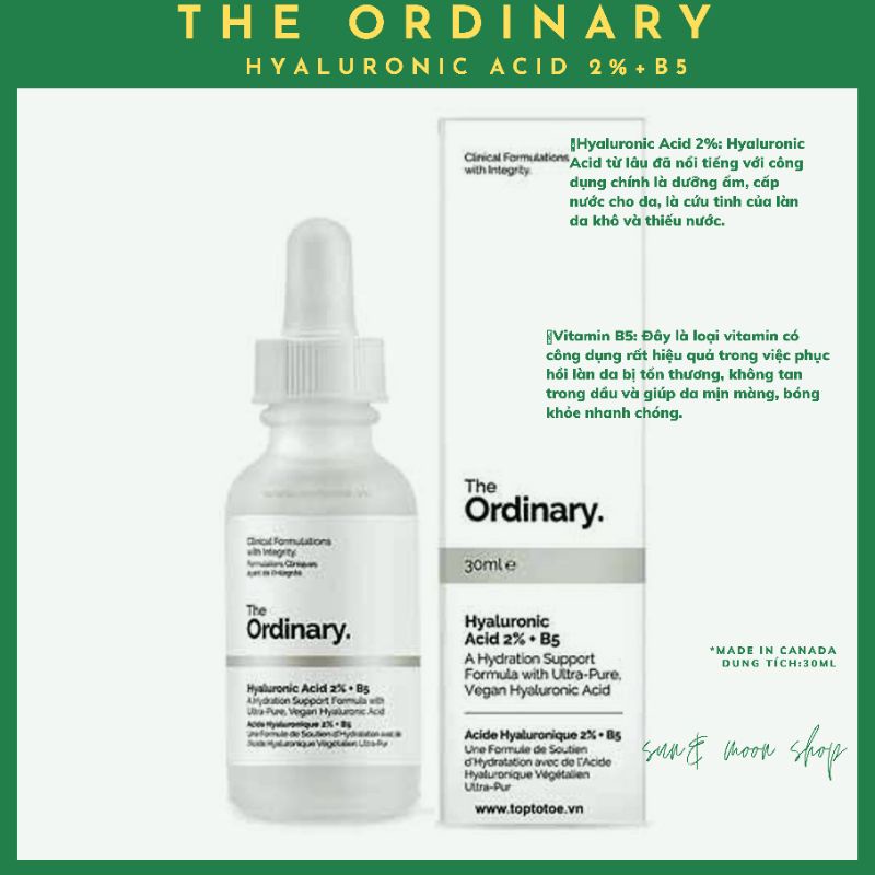 [Có Bill] Serum HA 2%+B5 The Ordinary Serum cấp nước phục hồi da