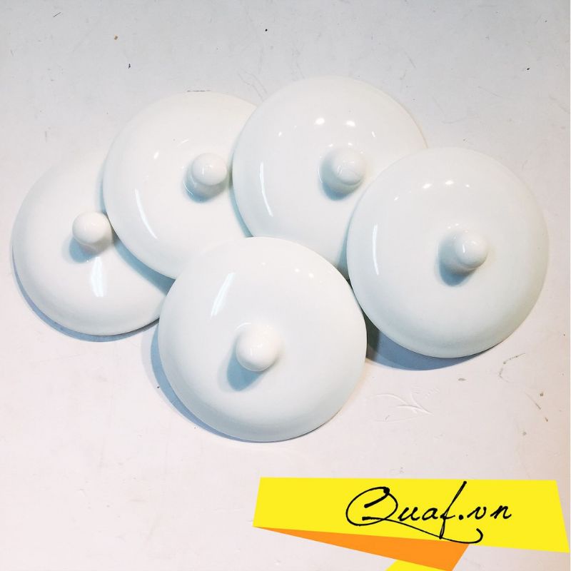 Nắp cốc sứ trắng Bát Tràng cao cấp