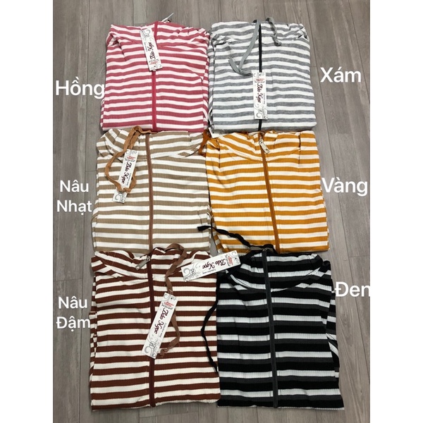 Áo khoác thun sọc gân siêu co giãn