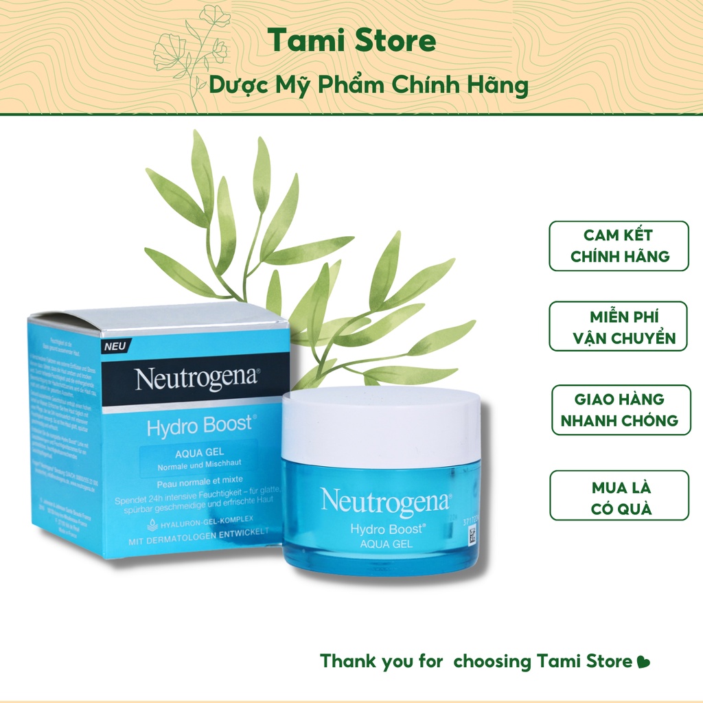 Kem dưỡng ẩm Neutrogena Aqua Gel 50ml cho da dầu chính hãng bản Pháp mẫu mới nhất mỹ phẩm Store Tami