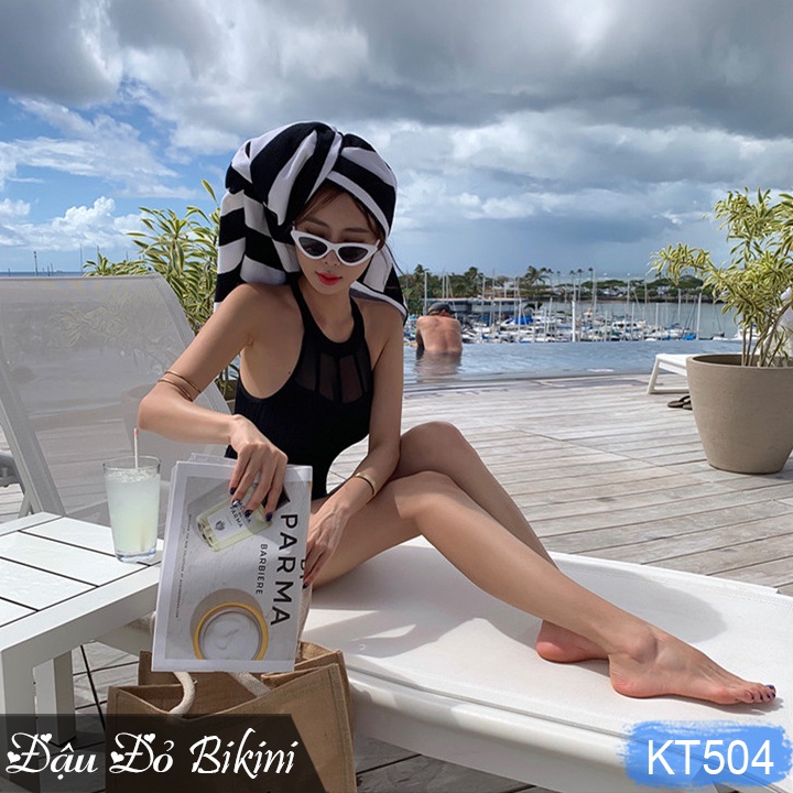 Áo tắm một mảnh nữ phối ren gợi cảm, đồ bơi liền thân trần lưng sexy, mẫu tôn dáng che khuyết điểm hoàn hảo | KT504