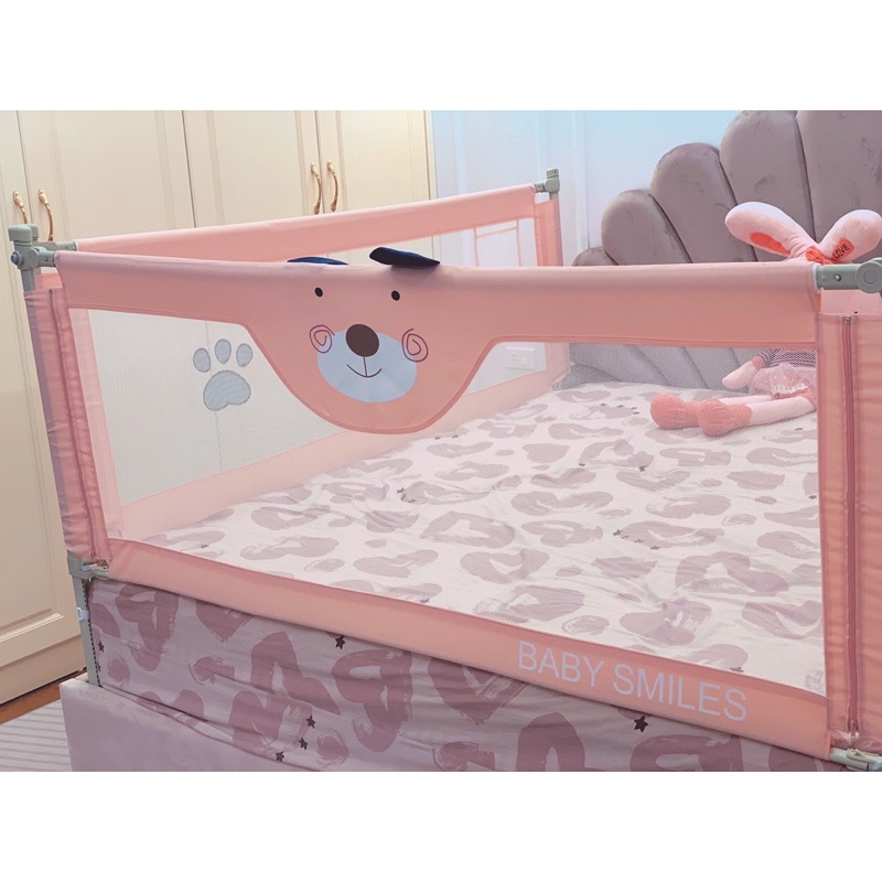 (BẢN CAO CẤP 2023) Thanh Chắn Giường BABY SMILES hoạ tiết thêu nổi 3D, độ cao 70-100cm