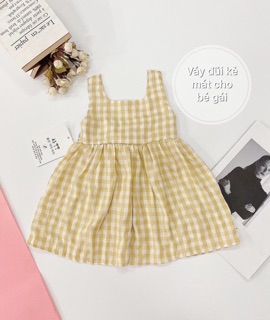 Váy kẻ caro vintage cho bé