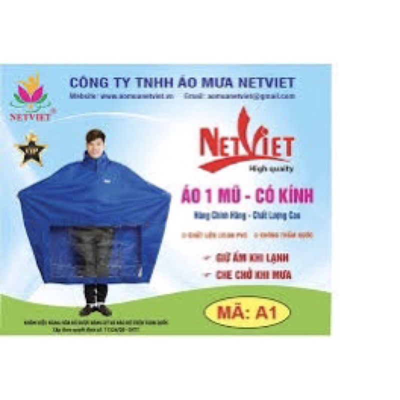 Áo mưa 1 đầu (2 đầu ) Netviet