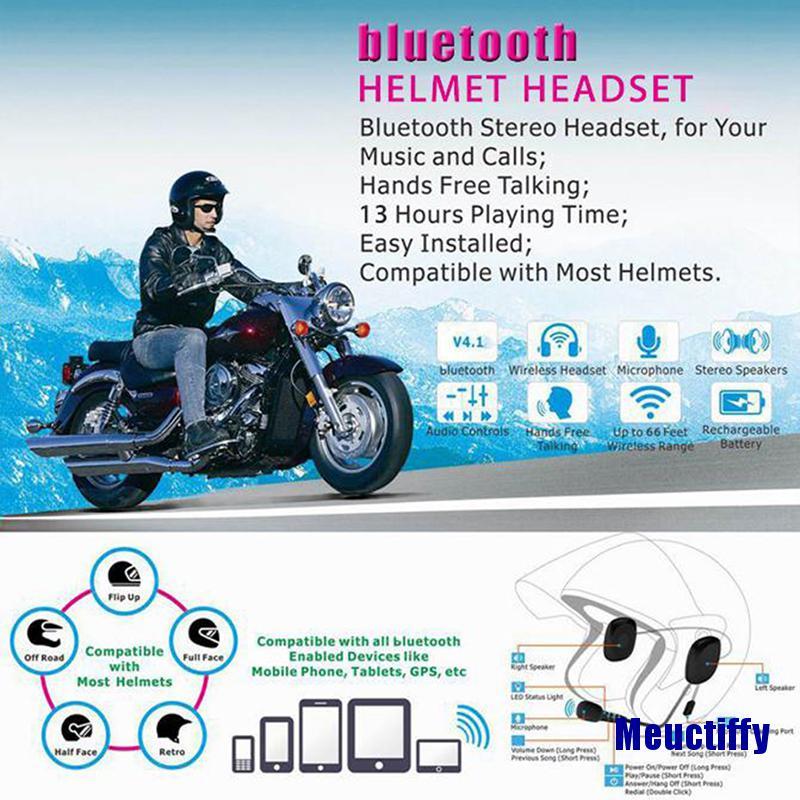 Tai Nghe Bluetooth 5.0 Không Dây Gắn Mũ Bảo Hiểm Có Thể Sạc Được