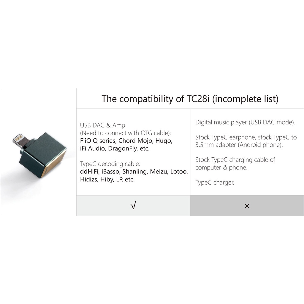 Dây Cáp OTG Chuyển Đổi Dddhifi TC28i Từ Đầu Cắm Sang Cổng Cắm Type C