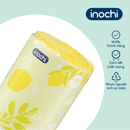 Túi rác tiện dụng Inochi - Soji 50L x 19 túi (Size L) Hương Chanh