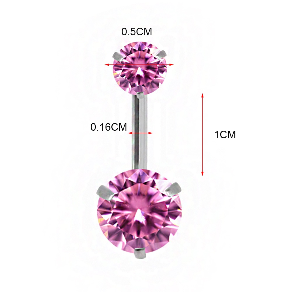 Khuyên Rốn Thép Không Gỉ Đính Đá Zircon Quyến Rũ Thời Trang