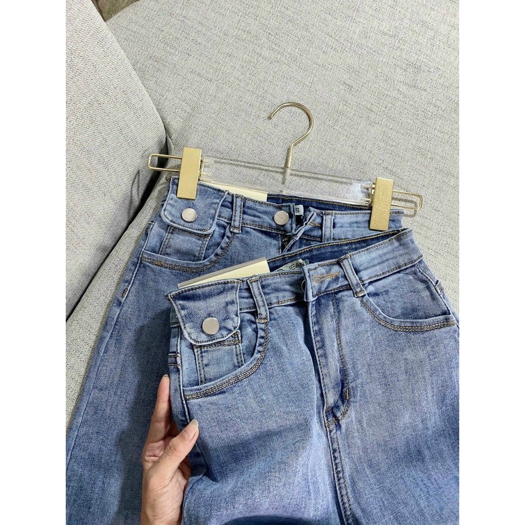 Quần Jeans ôm cạp cao nắp lệch siêu hot (có ảnh thật)