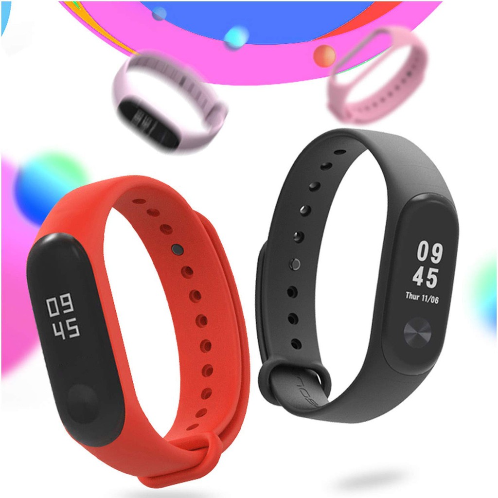 Vòng đeo tay thay thế bằng silicon mềm màu trơn cho Xiaomi Mi Band 2/3