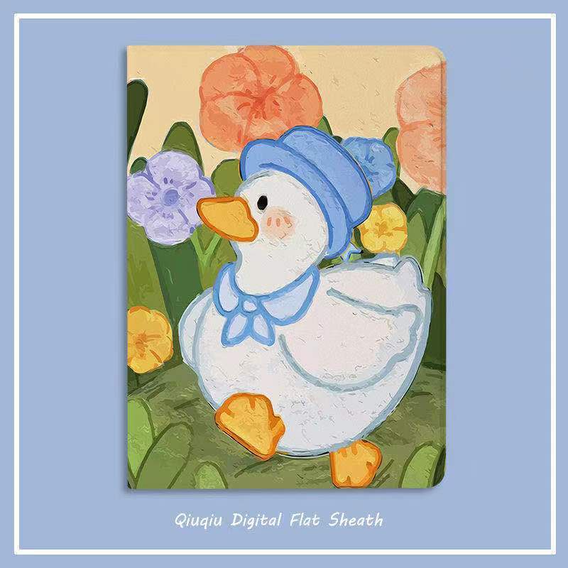 Phù Hợp Bao Da Máy Tính Bảng Họa Tiết Chú Vịt Sơn Dầu Dành Cho Ipad 32Cm 34cm Ipad 2 / 3 / 4 Mini 12345