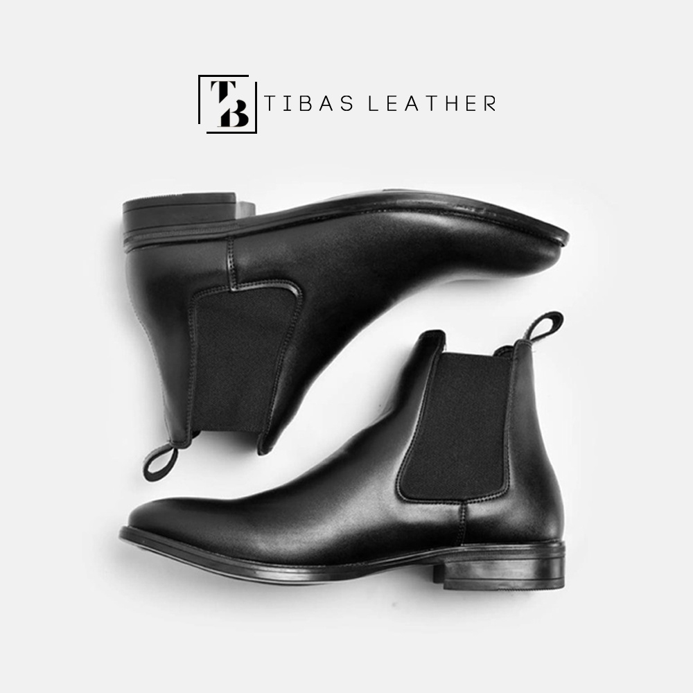 Giày Chelsea Boots Da Nguyên Tấm Cao Cấp Không Nhăn, Chelsea Boot Cổ Cao Phong Cách Lịch Lãm TIBAS