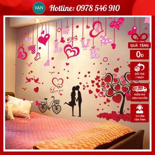 [Mẫu Mới] Tranh Decal trang trí phòng cưới, tân hôn - DC11
