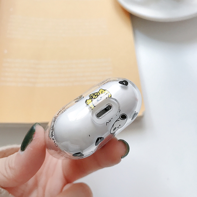 Vỏ Bảo Vệ Hộp Đựng Tai Nghe airpods 3 / 1 / 2 / 2 pro Bằng pc Cứng Trong Suốt In Hoạt Hình snoopy Dễ Thương