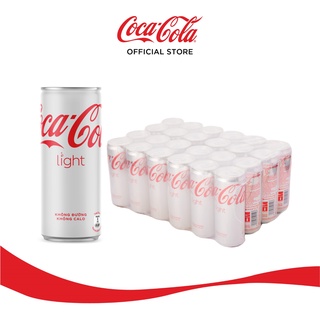 Lốc 24 Lon Nước Giải Khát Không Đường Coca-Cola Light Lon 320ml