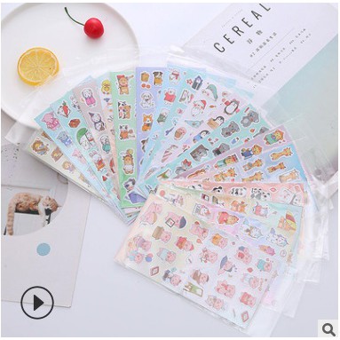 Sticker Tờ nhãn dán trang trí sổ sách vật dụng in hình đáng yêu