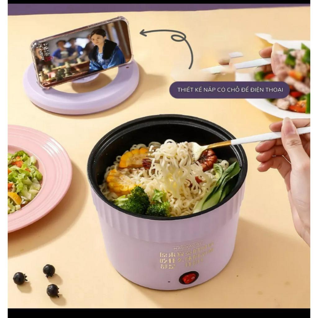 Nồi lẩu điện mini đa năng, ca nấu mì, cốc ăn lẩu Cô Đơn hotrend Trung Quốc dung tích 1L công suất 450W phủ chống dính