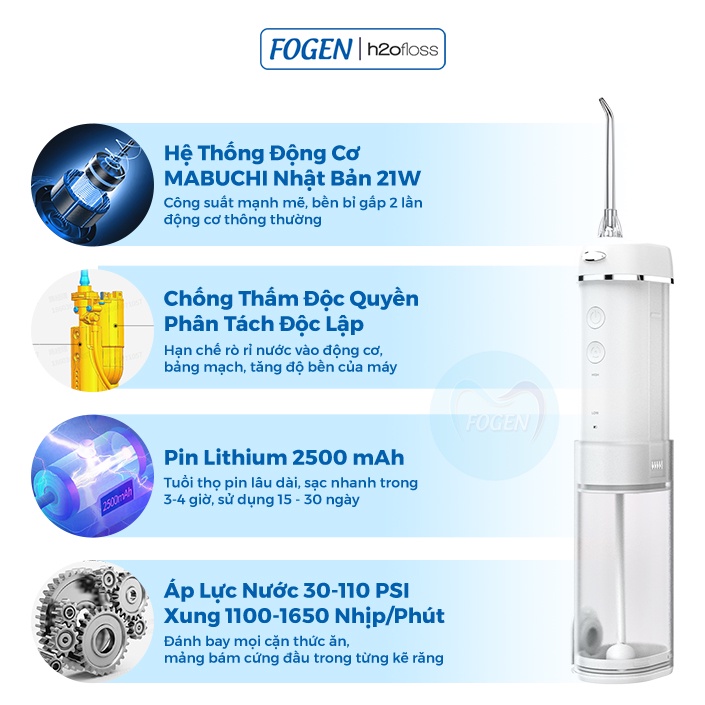 Máy Tăm Nước Mini FOGEN h2ofloss Nhập Khẩu Chính Hãng