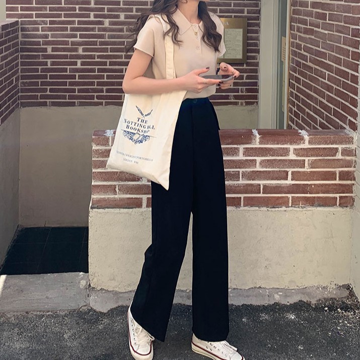 Quần Dài Lưng Cao Dáng Rộng Phong Cách Thời Trang 40522 | BigBuy360 - bigbuy360.vn