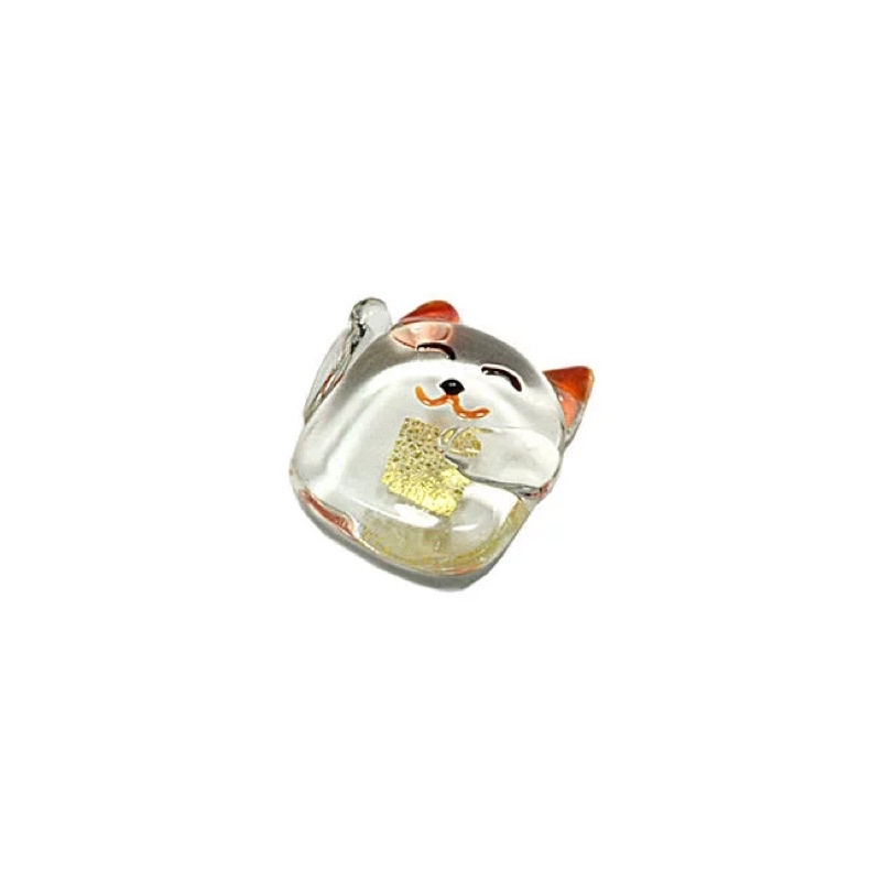 MADE IN JAPAN - Mèo Maneki thuỷ tinh thần tài may mắn