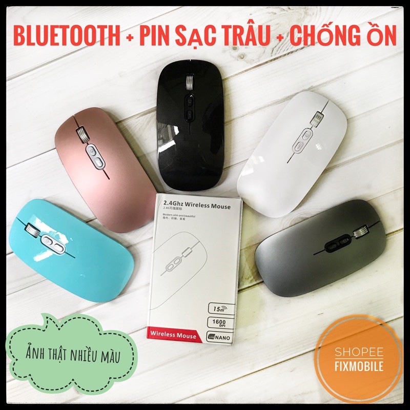 [ MỚI ] Chuột không dây Bluetooth cao cấp siêu mỏng , pin sạc , kết nối được với thiết bị có Bluetooth và máy tính