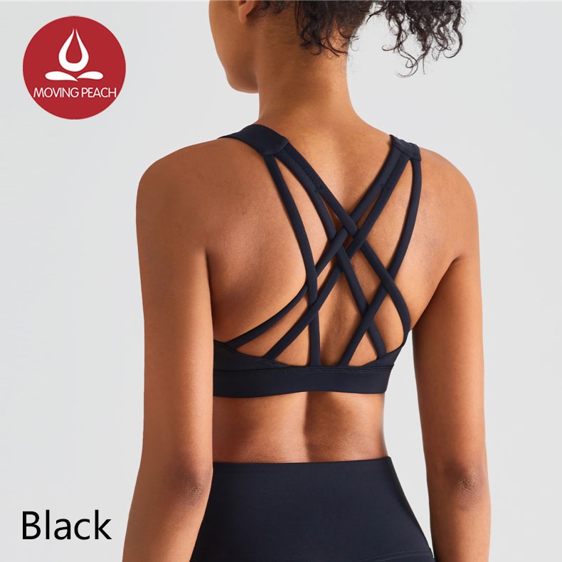 MOVING PEACH Sports Bra Soft Beauty-back Yoga Underwear with Removable pads ABU