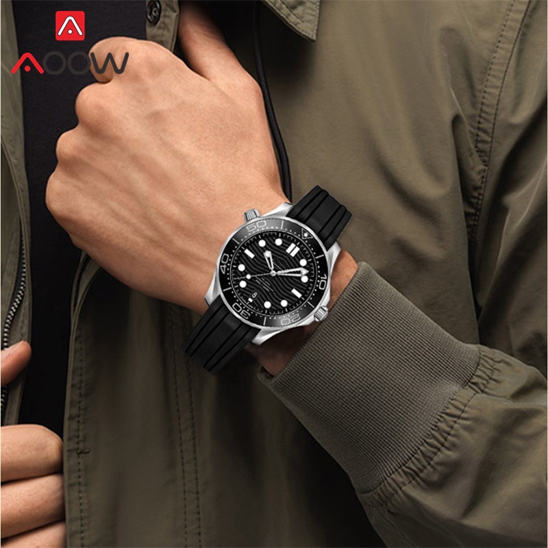 Dây Đeo Thay Thế 20mm 22mm Bằng Cao Su Cho Đồng Hồ Omega Seamaster 300