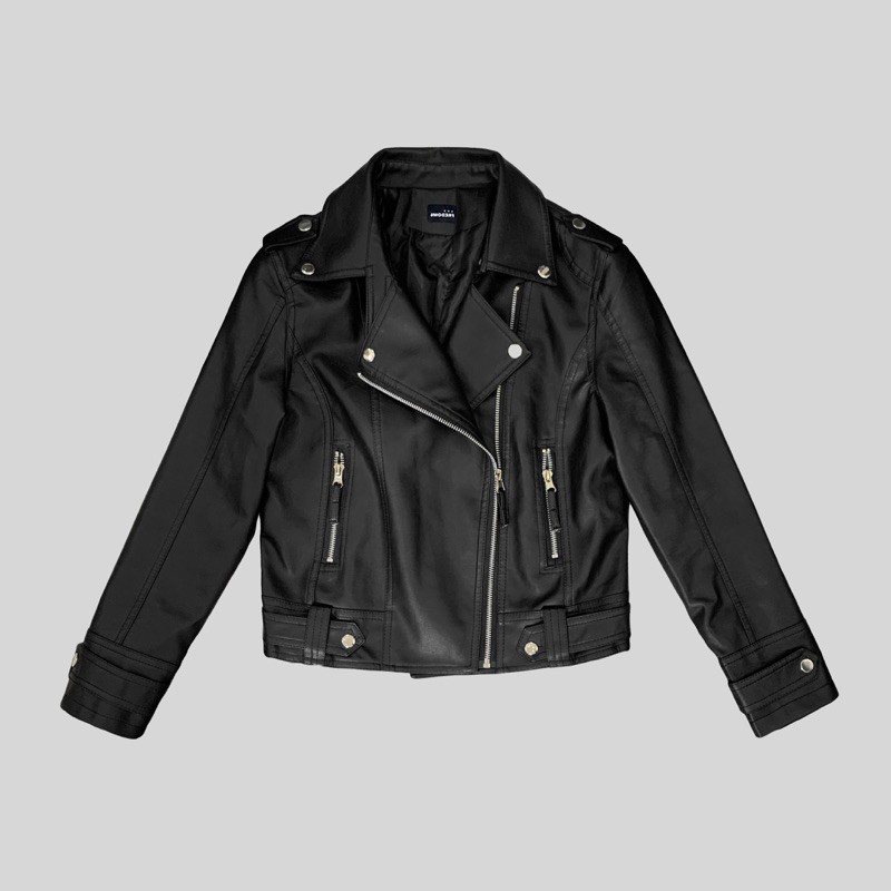FAUX LEATHER BIKER JACKET