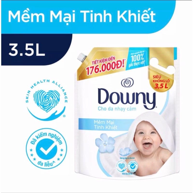 NƯỚC XẢ VẢI DOWNY DỊU NHẸ MỀM MẠI TINH KHIẾT TÚI 3,5L