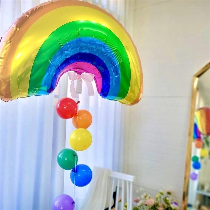[Ảnh thật] Bóng cầu vồng cỡ lớn trang trí sinh nhật mẫu mới