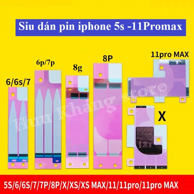 Sét 10 chiếc siu dán pin iphone từ 6-12Promax