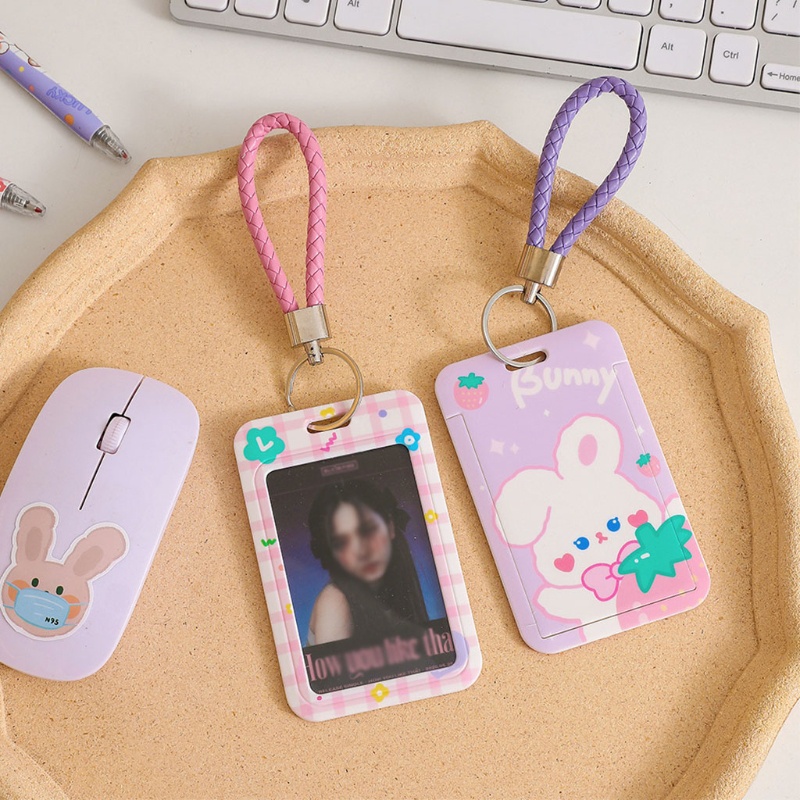 Ví Đựng Thẻ ID Họa Tiết Hoạt Hình Dễ Thương Kèm Móc Khóa Tiện Dụng Cho Nam Và Nữ