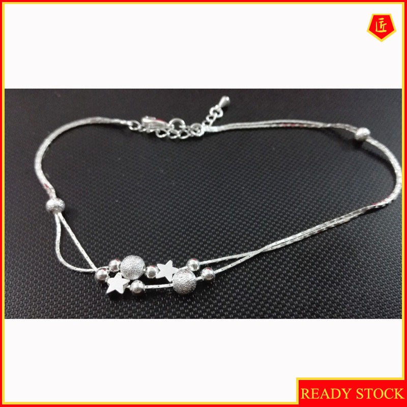 Lắc Chân Mạ Bạc Hình Ngôi Sao Xinh Xắn Cho Nữ