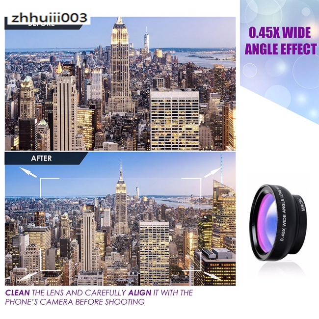 Lens Góc Rộng 0.45x + 12.5x Macro 2 Trong 1 Cho Điện Thoại