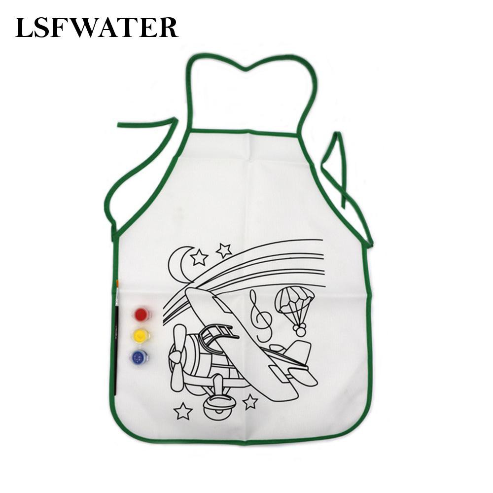 lsfwater77 Kids Children Oil Painting Graffiti Apron DIY Apron Kit Acrylic Paint Kitchen Art Class Vintage