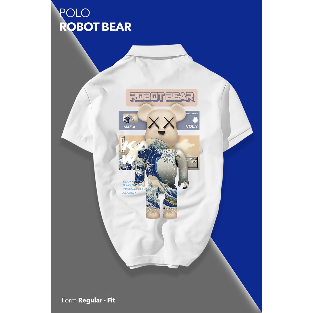 Áo Thun Nam Cổ Bẻ Robot Bear Chất Liệu Cotton Cá Sấu Mềm Mịn Thoáng Mát Sang Trọng HIGHX Pl05