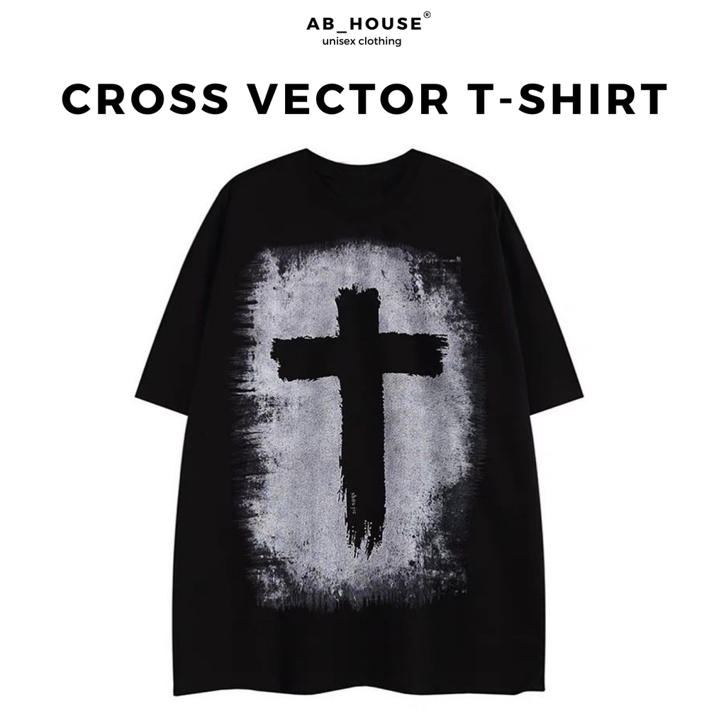 Áo thun tay lỡ form rộng CROSS VECTOR hình in dấu cộng unisex nam nữ (Ảnh thật/Có sẵn)