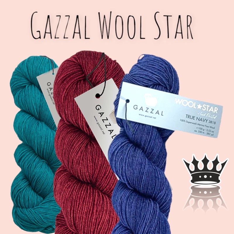 CROWN Len lông cừu  nhuộm tay Gazzal Wool Star Hand Painted