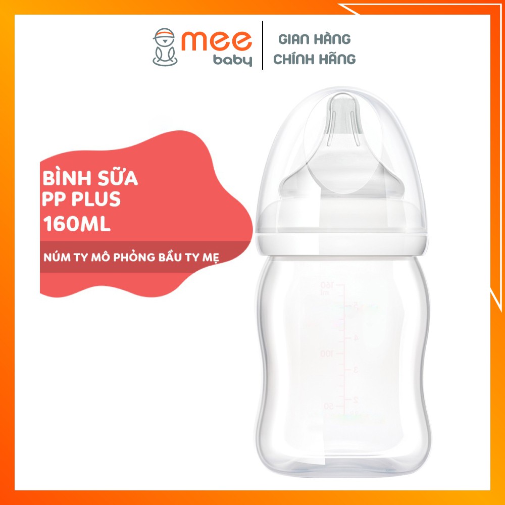 Bình sữa pigeon cổ rộng PP Plus 160ML/240ML [ CHÍNH HÃNG PIGEON ] - MeeBaby