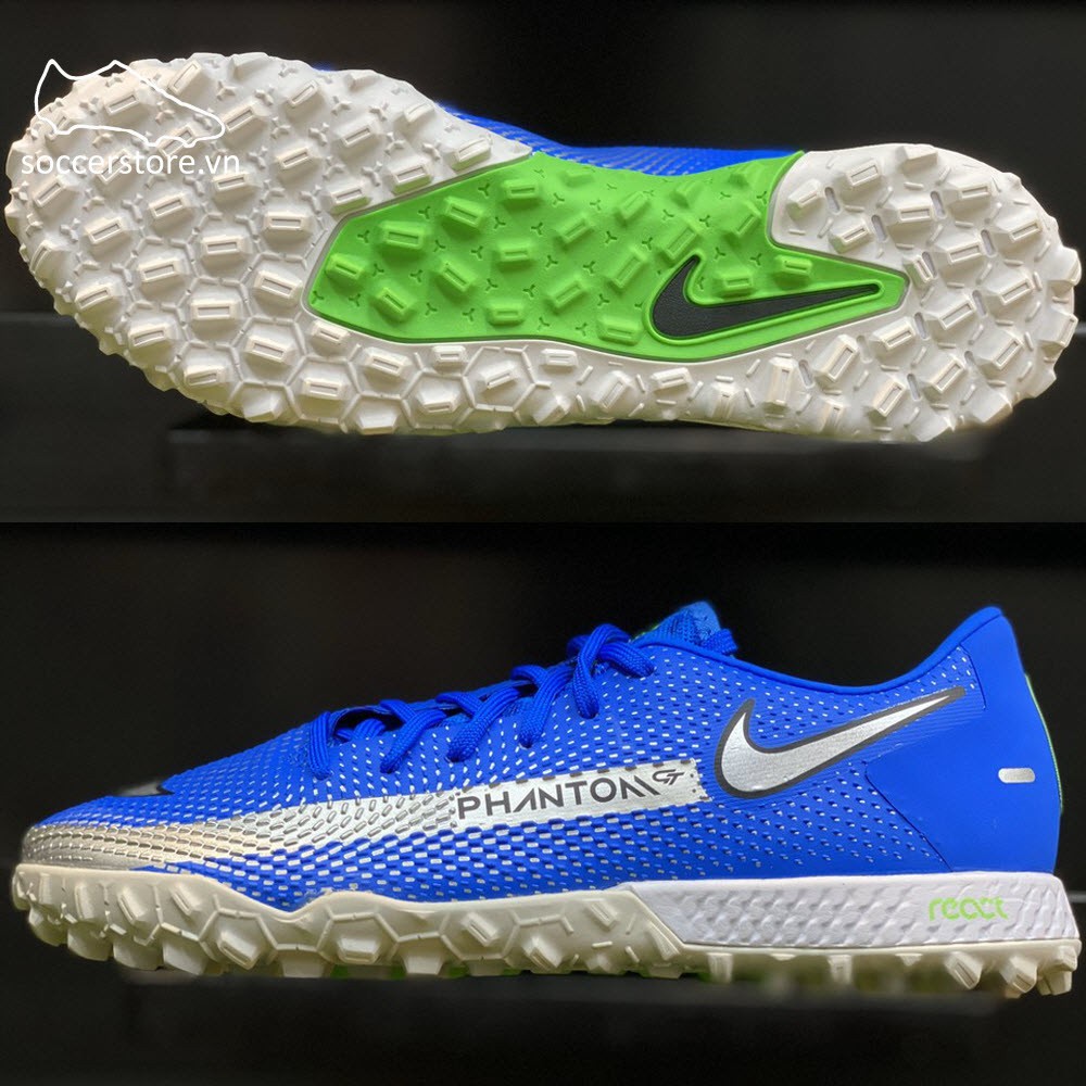 【Giày chạy thể thao】Giày bóng đá Nike Phantom GT Pro TF Spectrum CK8468-400, giày đá bóng sân cỏ nhâ