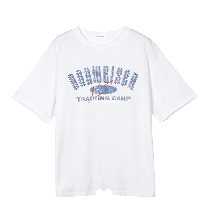 Áo thun nữ đẹp form rộng, Áo thun tay lỡ XingChang dáng xinh in Bubweisei mã TL6.60
