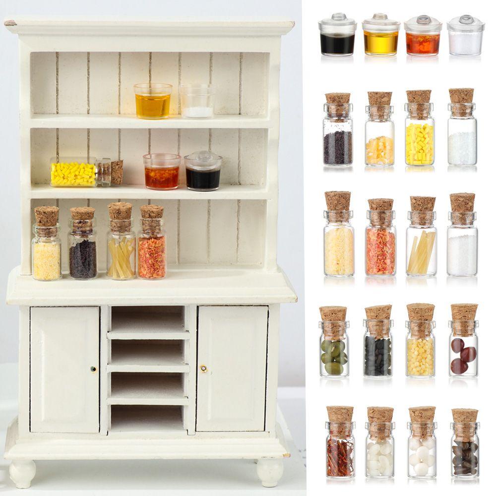 Bộ 4 Hũ Đựng Gia Vị Mini Tỉ Lệ 1: 12 Trang Trí Nhà Búp Bê