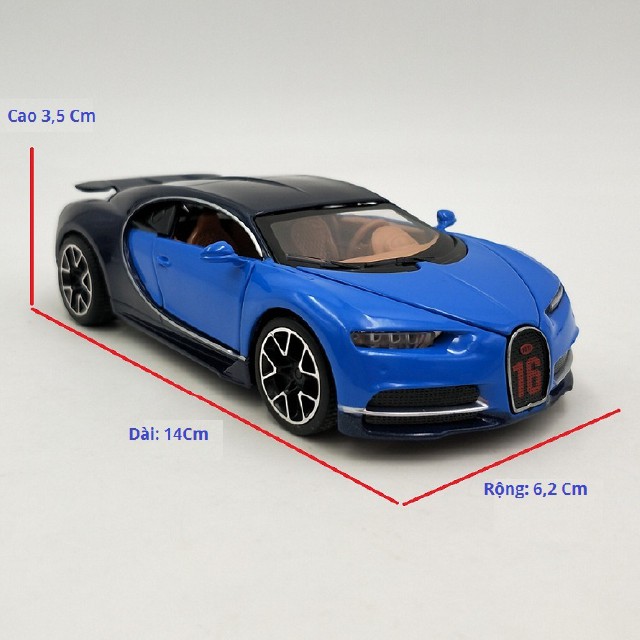 [HỘP MÀU QUÀ TẶNG] Đồ Chơi Trẻ Em, Xe Mô Hình Ô tô Tĩnh, Siêu Xe Thể Thao Bugatti Chiron Bằng Sắt, Tỷ Lệ 1:32  Cao Cấp