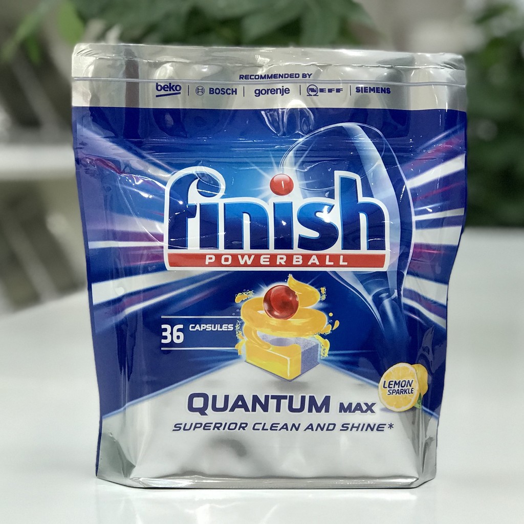 Viên rửa chén bát Finish Quantum Max cho máy rửa bát 36 viên/túi