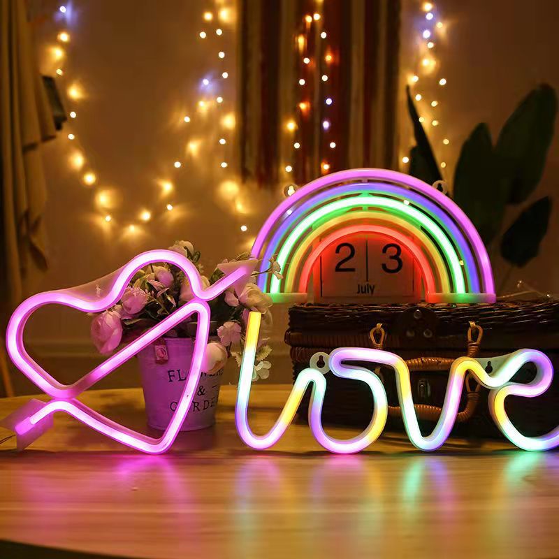 Đèn LED Trang Trí Phòng Ngủ, Phòng Khách, Nhà Cửa Đèn LED Neon Ánh Sáng Lung Linh, Sử Dụng Pin Hoặc Cắm Điện Tiện Lợi