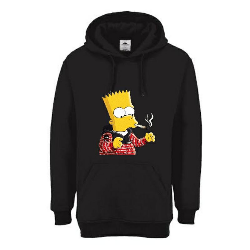 Áo Hoodie Nam In Chữ Distro Simpson X Supreme Cá Tính