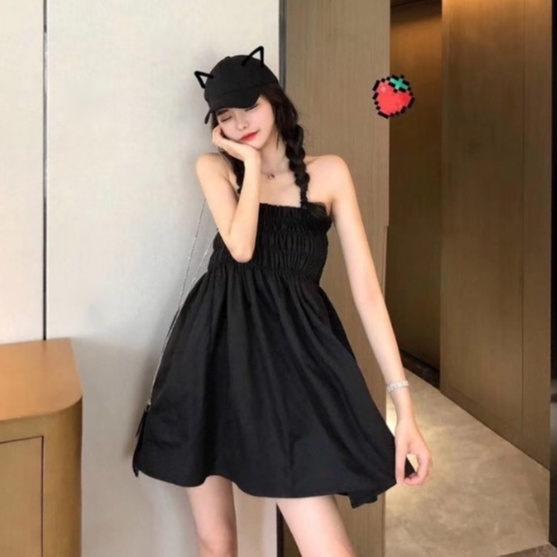 Đầm Cổ Yếm Lưng Cao Thời Trang Mùa Hè Phong Cách Hàn Quốc Mới Cho Nữ